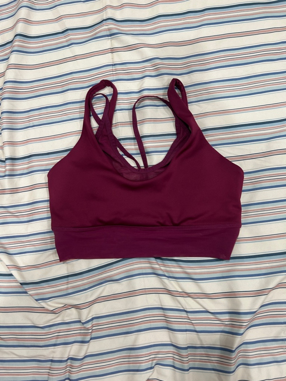 Women’s Strappy Sports Bra - Deep Berry